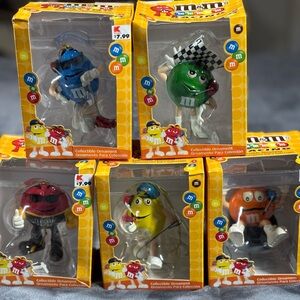 2008 TREVCO M&M’s Racing Collectible Ornaments set of 5
